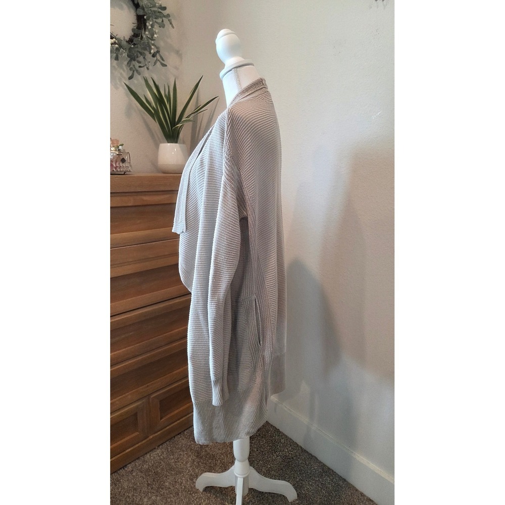 Banana Republic Waterfall Cardigan Italian Linen Draped Beige Coastal Medium - Picture 10 of 14